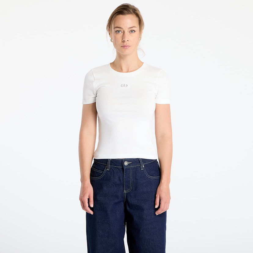 T-shirt GAP GAP Modern Rib Short Sleeve T-Shirt Vit | 637782-02