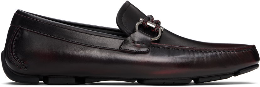 Sneakers och skor FERRAGAMO Salvatore Ferragamo Gancini Ornament Driver Loafers Bourgogne | 778845