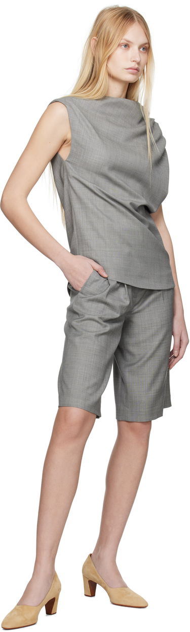 T-shirts och linne Loulou de Saison Loulou de Saison Lyra Draped Blouse Grå | LYRA, 3