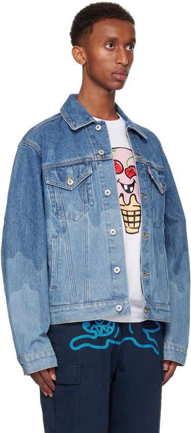 Jacka BBC IceCream ICECREAM Lazer Drip Trucker Denim Jacket Blå | IC24369, 1