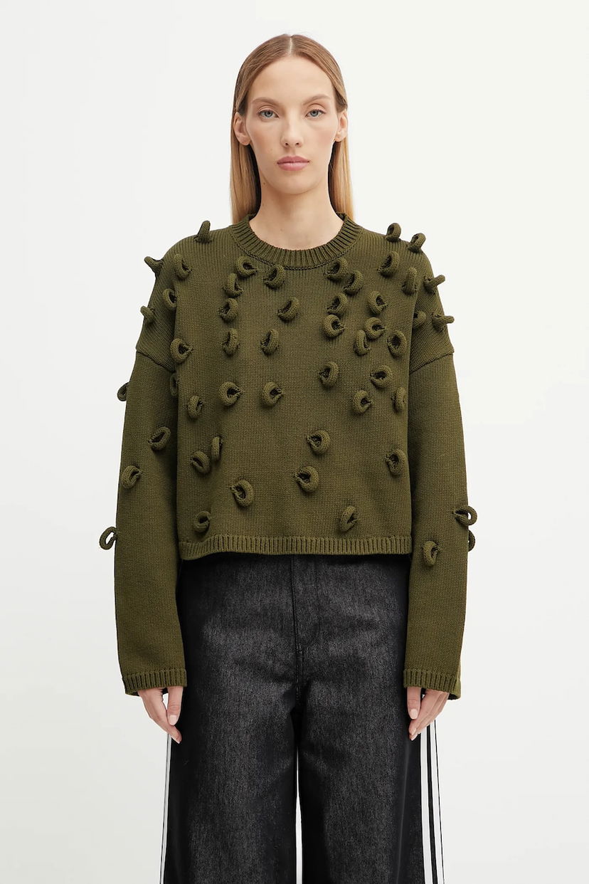 Sweater JW Anderson JW Anderson Cropped Loop Jumper Grön | KW1446.YN0417