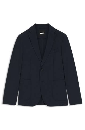 Jacka BOSS Slim-Fit Packable Water-Repellent Stretch Blazer Mörkblå | 50543480, 0