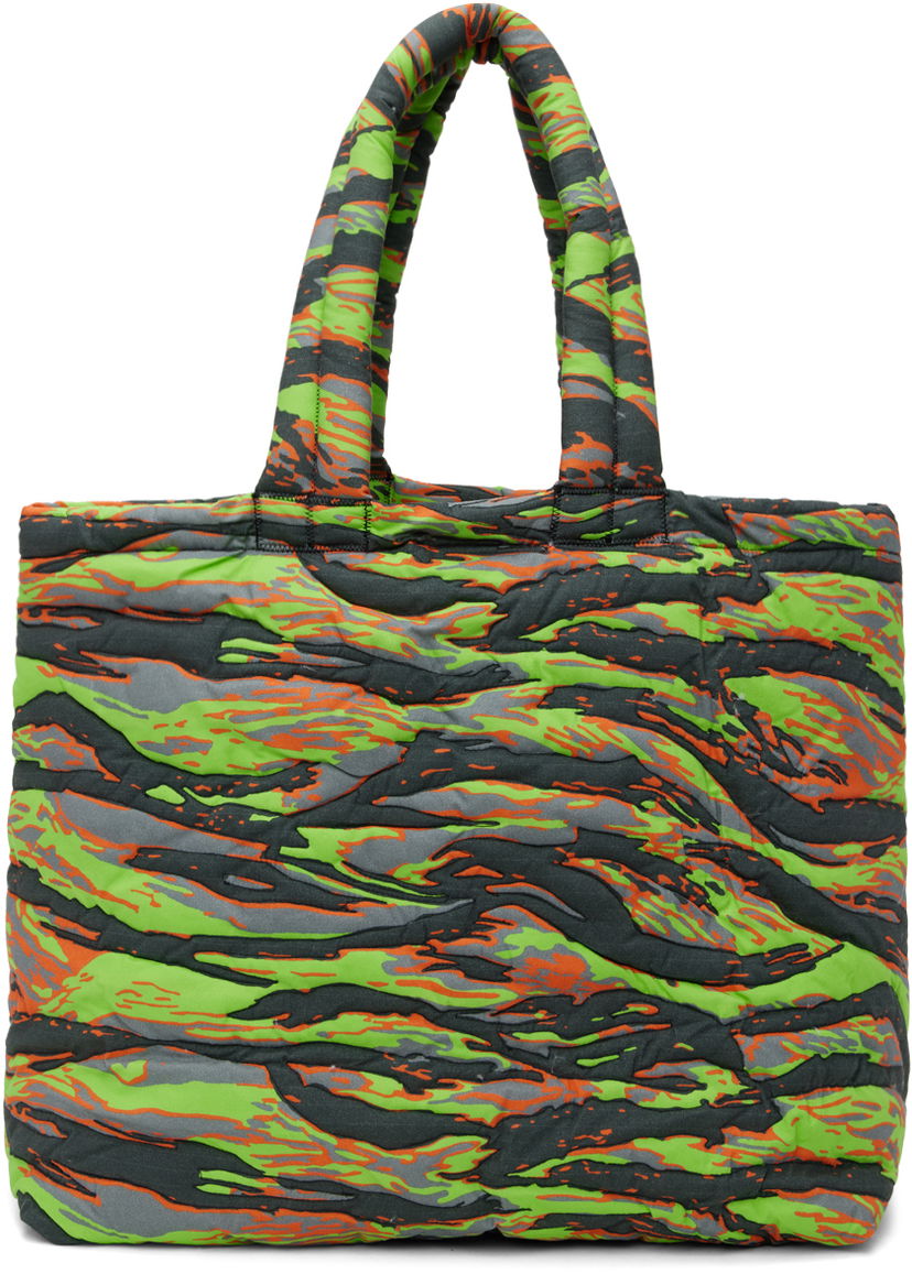 Tygpåse ERL Medium Camo Print Tote Bag Grön | ERL06K021