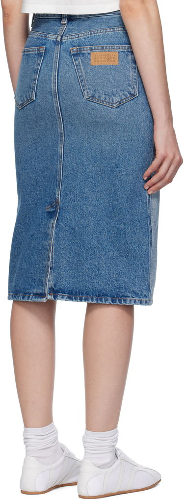 Kjol Maison Margiela MM6 Maison Margiela Faded Denim Midi Skirt Blå | S52ME0024 M30018, 2