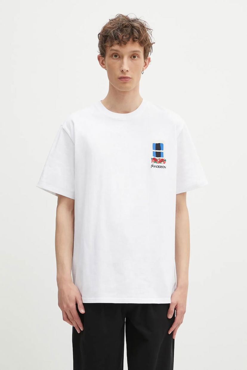 T-shirt JW Anderson JW Anderson Window Embroidery T-Shirt Vit | JT0283.PG1510.001