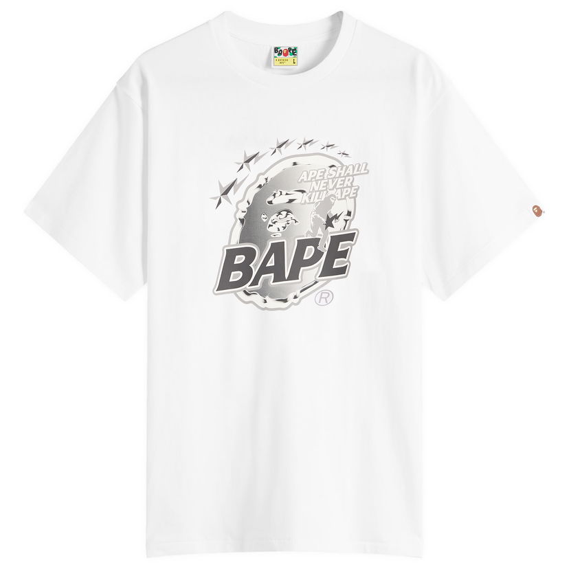 T-shirt BAPE A Bathing Ape Metal Ape Head T-Shirt Vit | 001TEL801340M-WHT