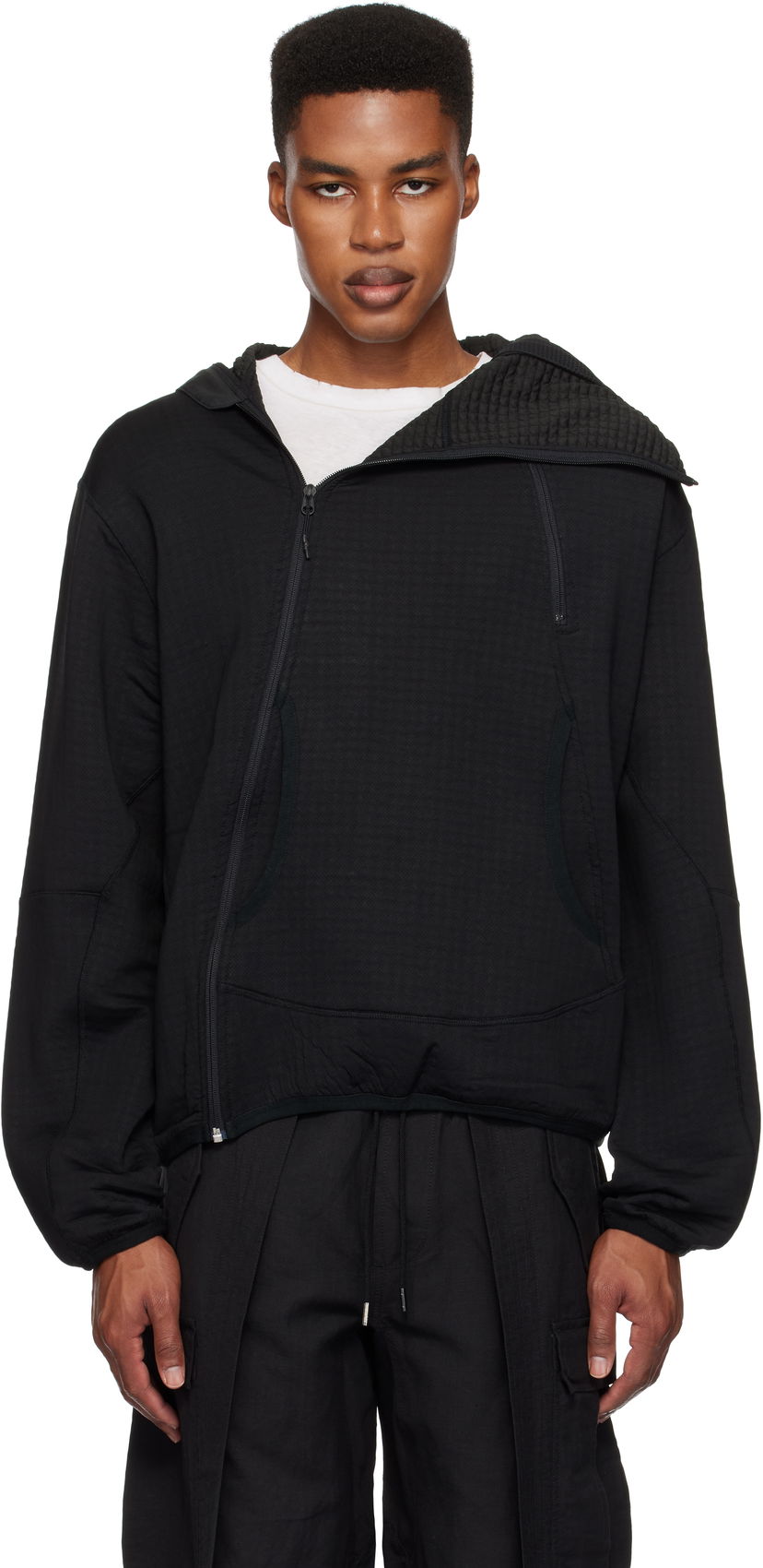 Sweatshirt Maharishi Polartec Air Shinobi Hooded Svart | 5277