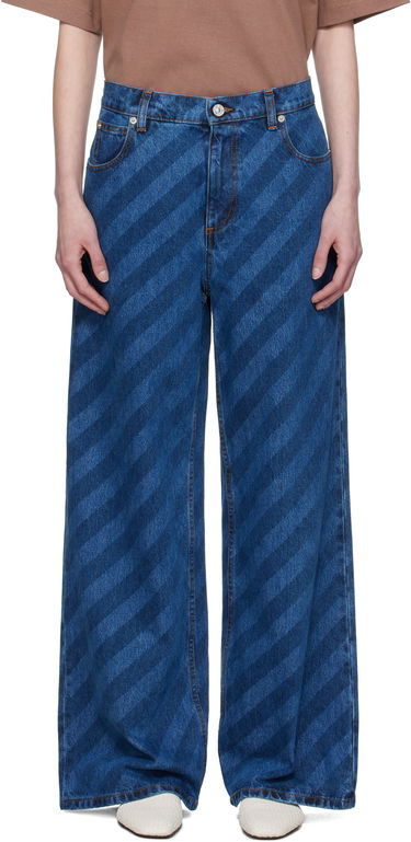Jeans Marni Marni Wide Leg Diagonal Stripe Jeans Blå | PAJD0432A0 USCX36, 0