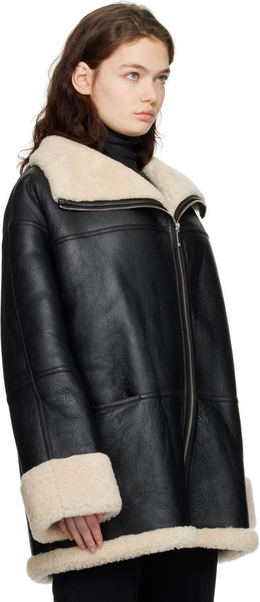 Jacka TOTEME TOTEME Signature Shearling Jacket Svart | 214-122-606, 4