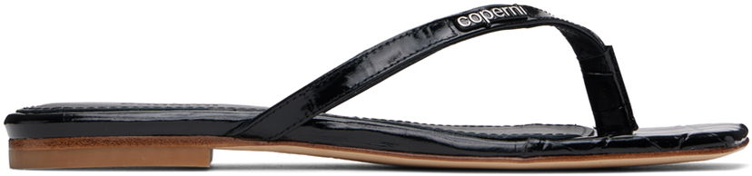 Tillbehör Coperni Coperni Croco Slanted Flip-Flops Svart | COPSH54838