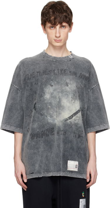 T-shirt Maison MIHARA YASUHIRO Maison MIHARA YASUHIRO Bleached Smily Face Print T-Shirt Grå | A14TS622, 0