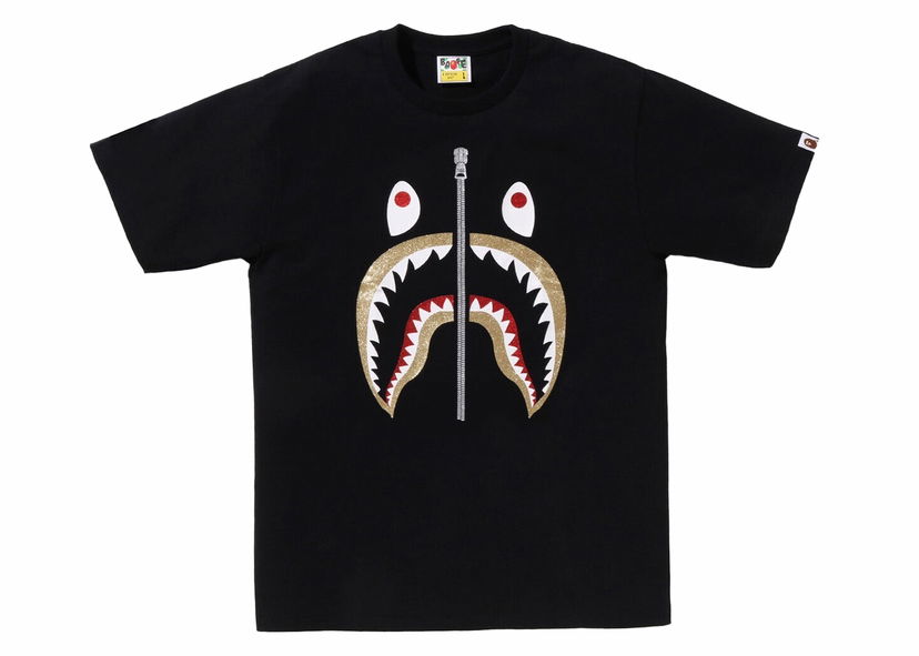 T-shirt BAPE BAPE Glitter Shark Tee Black Svart | 1J80-110-035