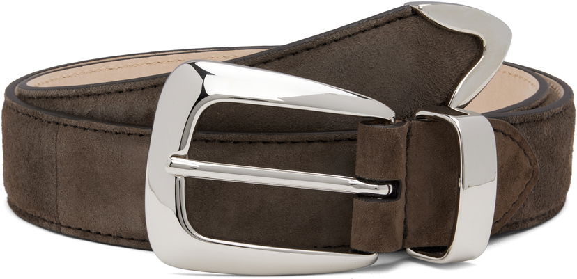 Bälten Khaite KHAITE Benny Suede Belt Brun | 10012-726