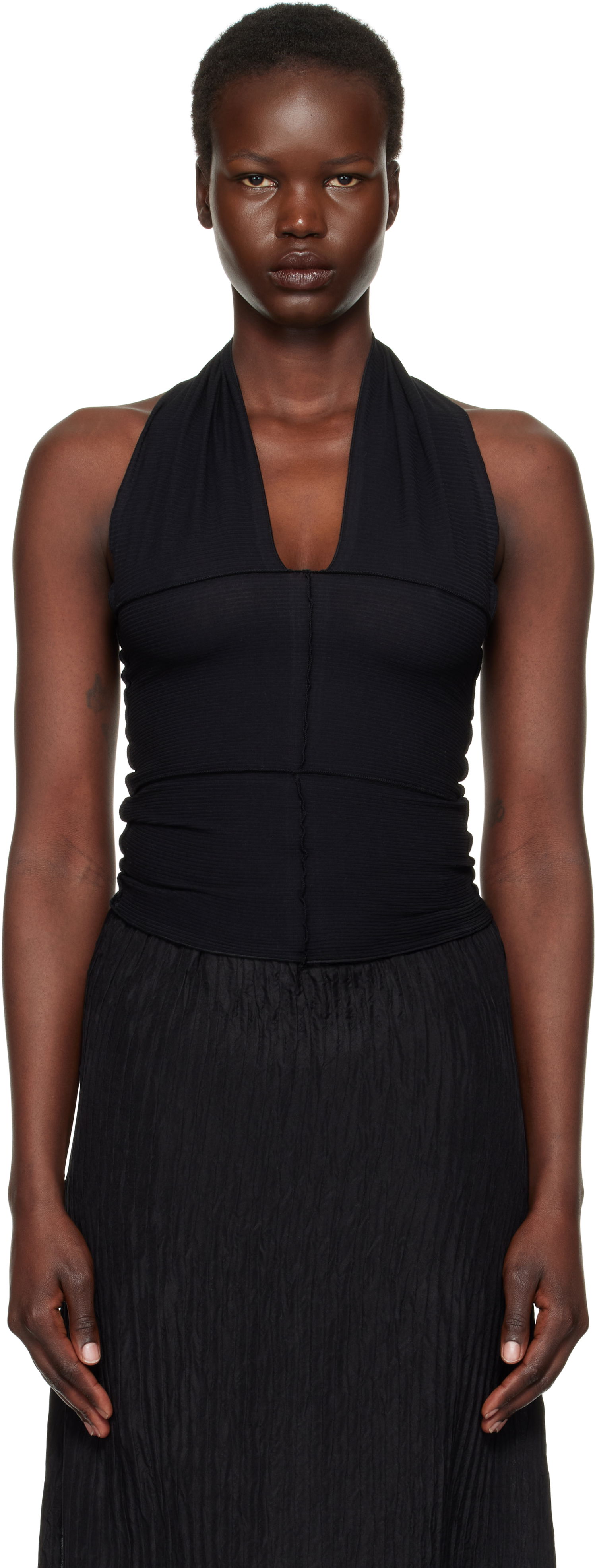 Linne Baserange Cinder Halter Top Svart | TOCH-RB-EXSP25, 0