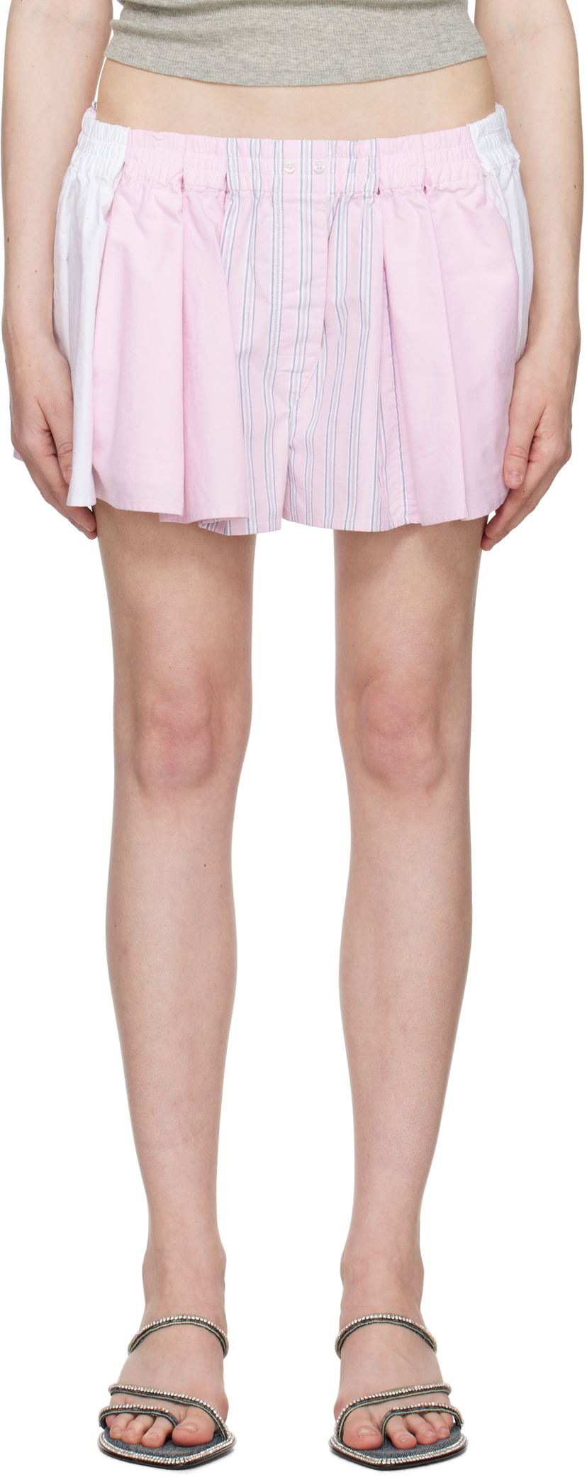 Shorts Alexander Wang Alexander Wang Oxford Boxer Shorts Rosa | 1WC2254812