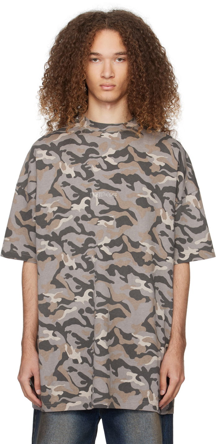 T-shirt We11done We11done Camo Oversized T-Shirt Grå | WD-TT0-24-793-U-GY, 0