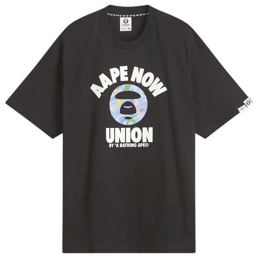 T-shirt AAPE by A Bathing Ape AAPE Union College T-Shirt, Size Large Svart | AAPTEM1643XX-BLK