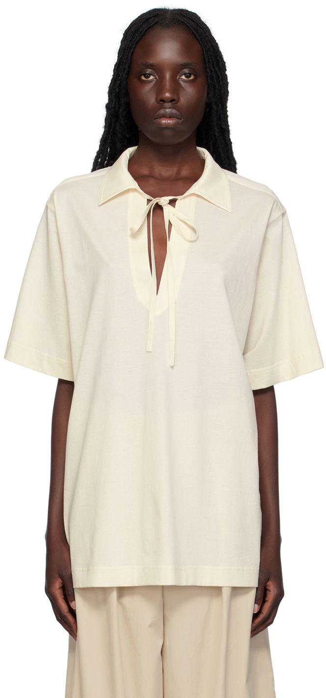 Polotröja TOTEME TOTEME Self-Tie Polo Beige | 233-5069-785