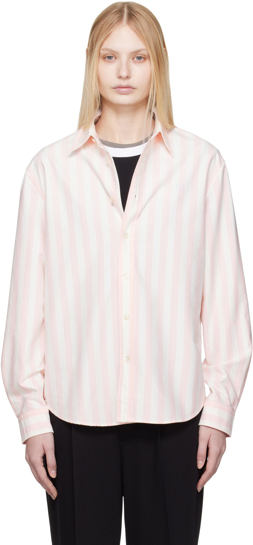 Skjorta Acne Studios Acne Studios Striped Oxford Cloth Shirt Rosa | CB0095-