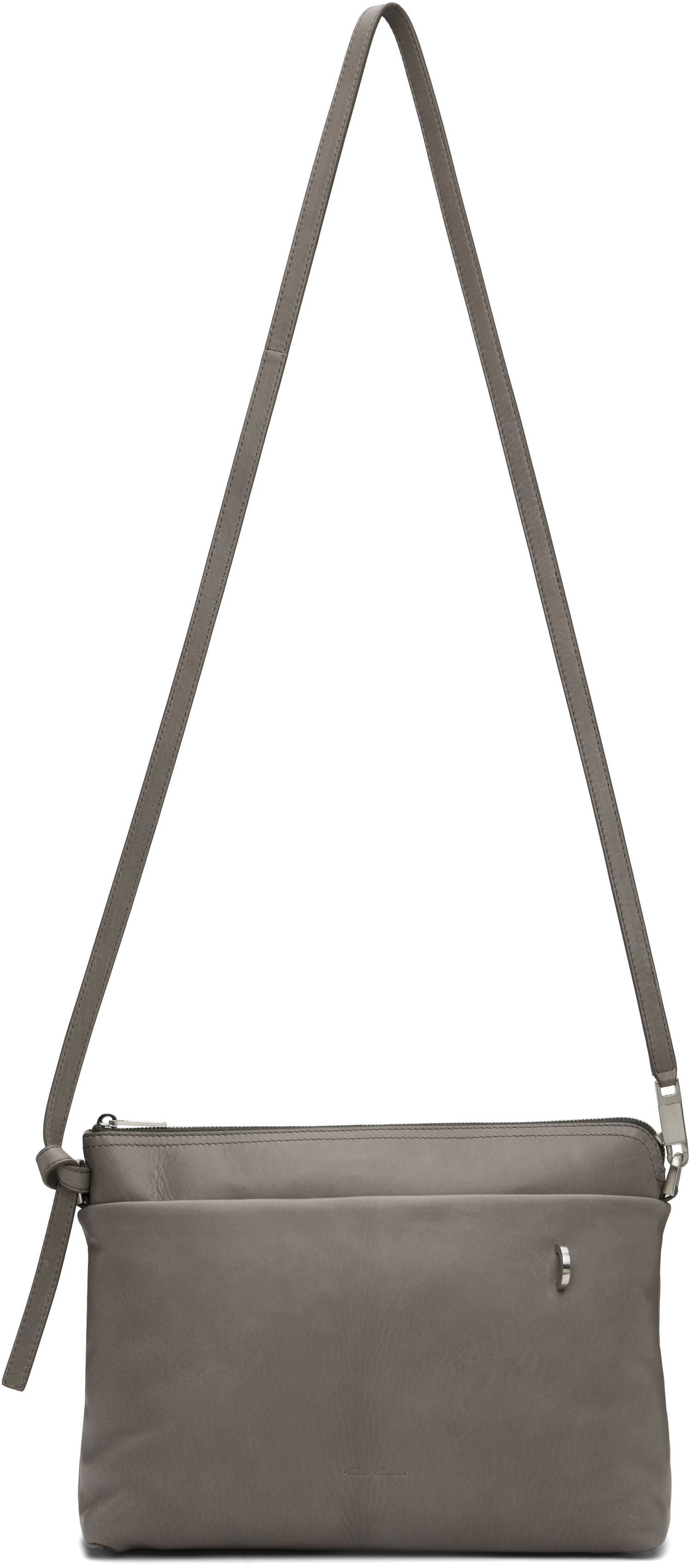 Axelväska Rick Owens Rick Owens Concordians Adri Flat Crossbody Bag Grå | RA02E0727 LCAPA, 0