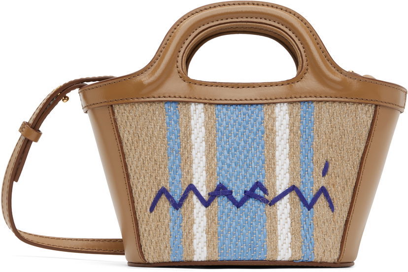 Handväska Marni Marni Tropicalia Micro Tote Bag Brun | BMMP0067Q7 P8181