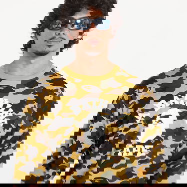 T-shirt BAPE A BATHING APE 1St Camo College Long Sleeve Tee Yellow Gul | 001LTK801008M YEL, 1