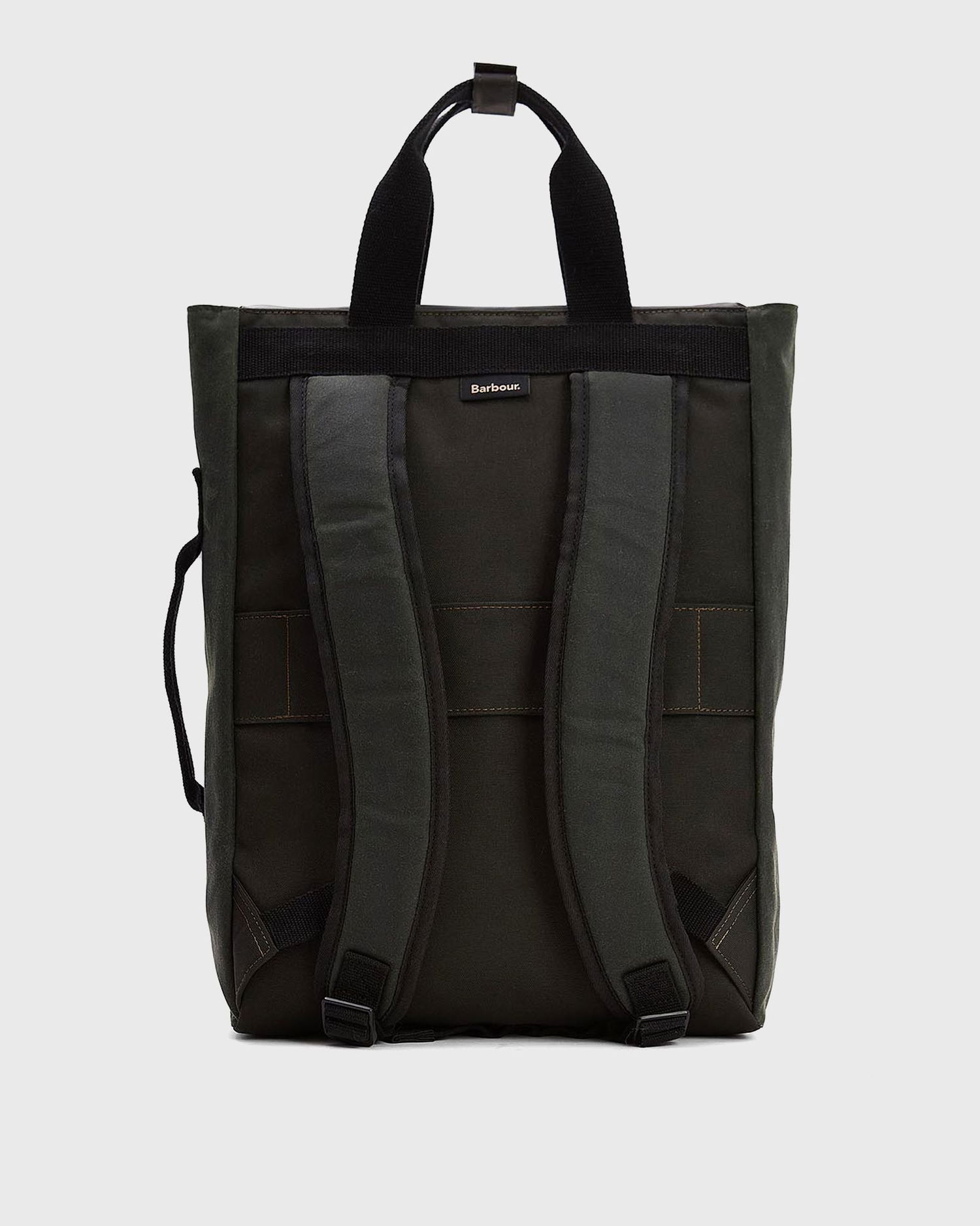 Tygpåse Barbour Waxed Field Tote Bag with Plaid Base and Front Pocket Grön | UBA0714SG91, 1