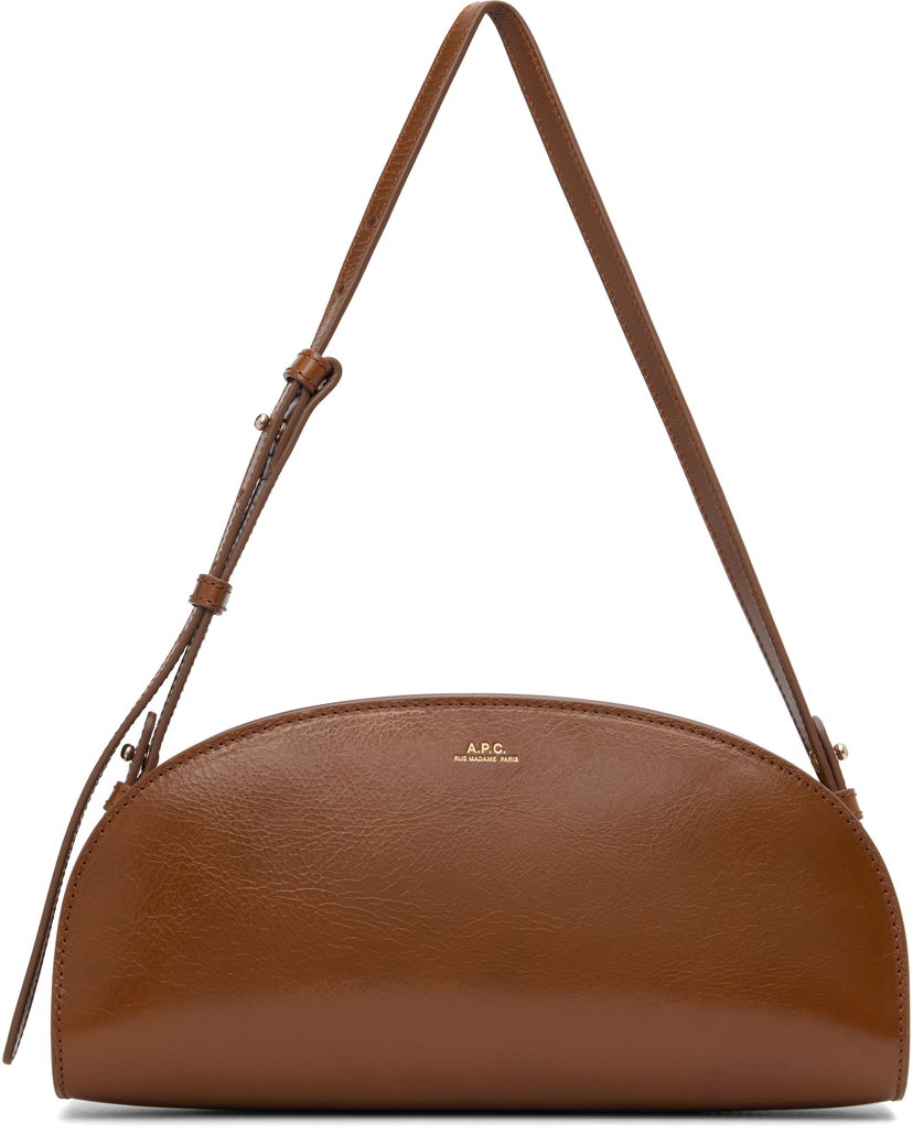 Axelväska A.P.C. A.P.C. Demi-Lune Shoulder Bag Brun | PXCCK-F61997