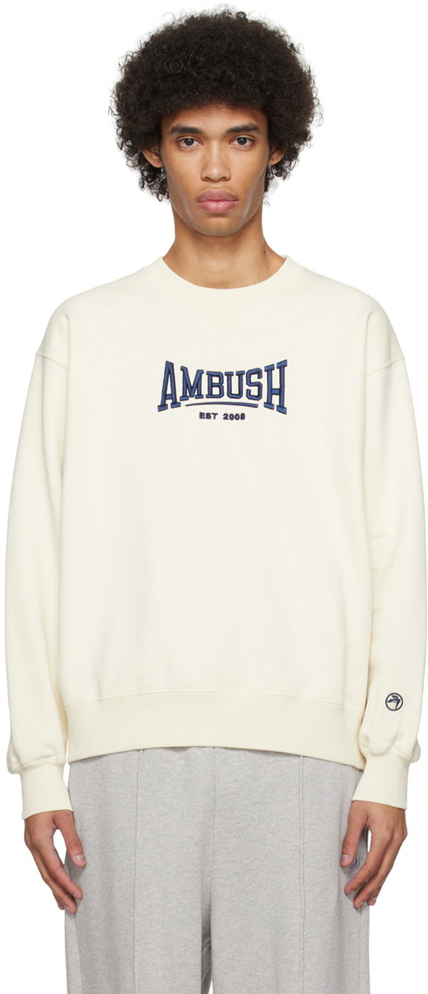 Sweatshirt Ambush Embroidered Sweatshirt Beige | BMBA001S24FLE0013145