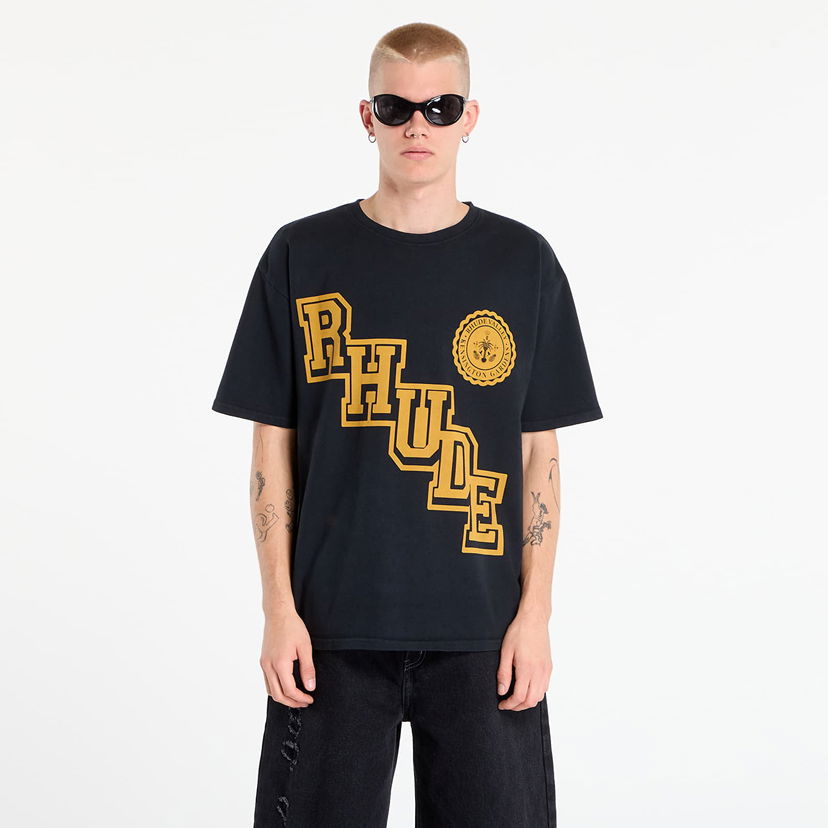 T-shirt Rhude Rhude Collegiate Crest T-Shirt Svart | RHPF25TT050120027