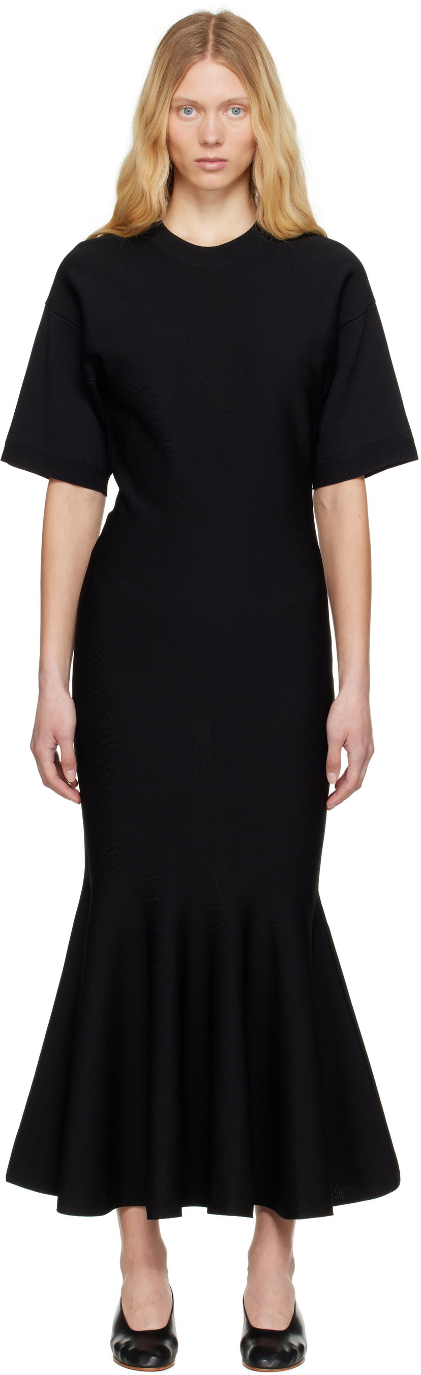 Klä AMI AMI Paris Godet Maxi Dress Svart | FDR264.KN0064