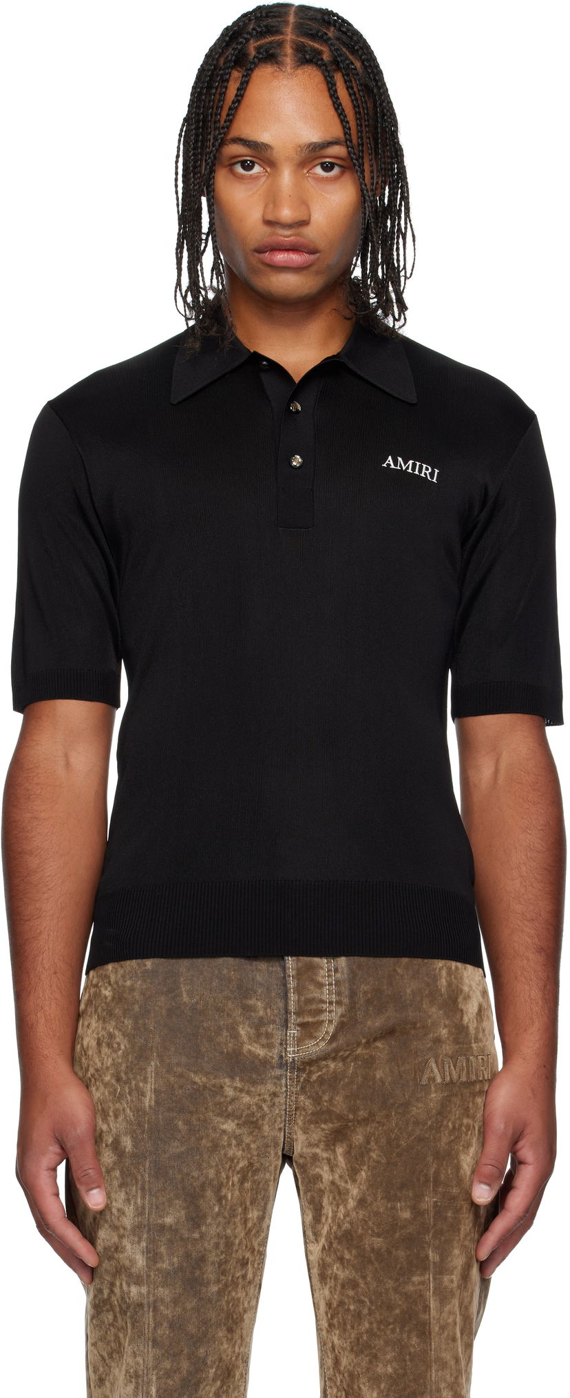 Polotröja AMIRI AMIRI Spirit Polo Svart | AMKNPO1067