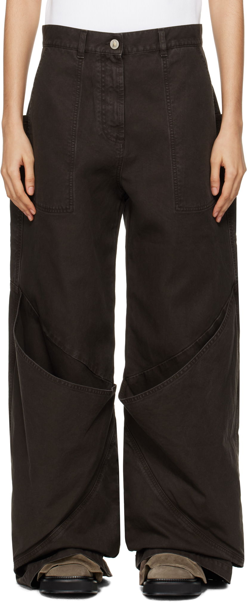 Cargo byxor The Attico The Attico Long Cargo Pants Brun | 250WCP00198 DDC093AA