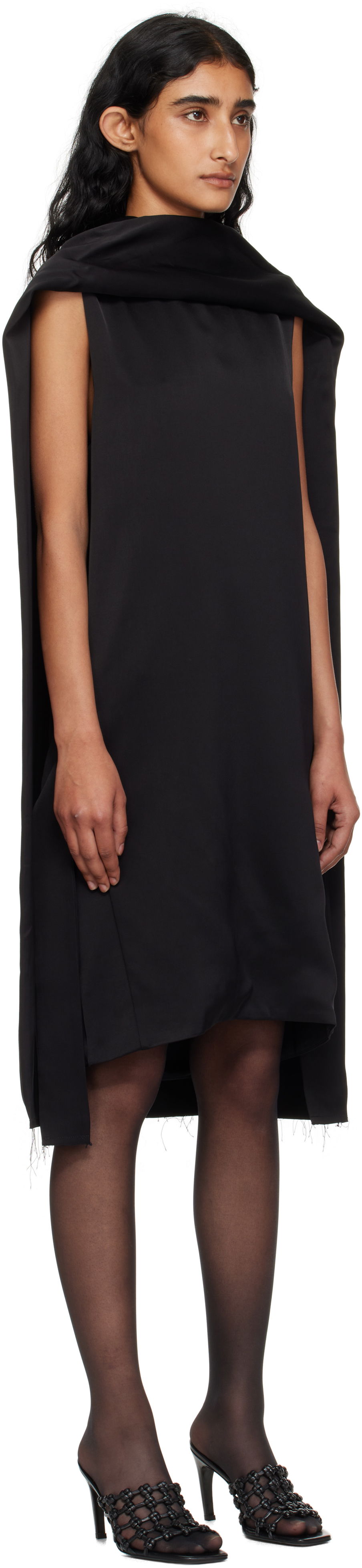Klä TOTEME Cocoon Scarf Minidress Svart | 253-WRD0198-FB0382, 1