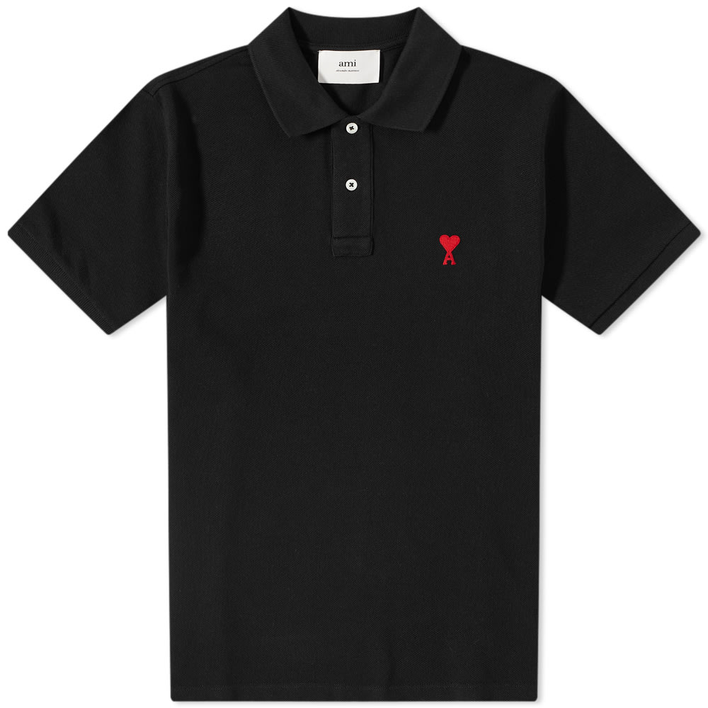 Polotröja AMI A Heart Logo Polo Tee Svart | BFHPL001-760001, 0