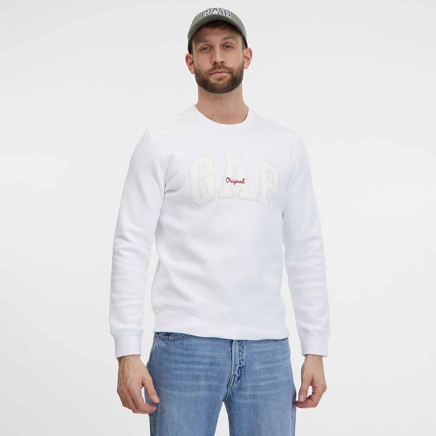 Sweatshirt GAP Crewneck Logo Sweatshirt White000 Vit | 712676-00, 0