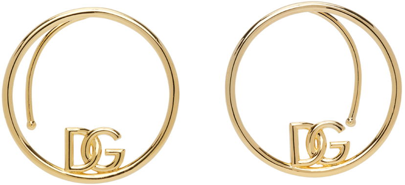 Örhängen Dolce & Gabbana Gold Logo Hoop Ear Cuffs Metallisk | WEO8L3W1111