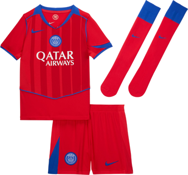 Träningsoverall Nike Dri-FIT Paris Saint-Germain Stadium 3rd Jersey Set 2025/26 Little Kids Röd | hm4137-680, 0