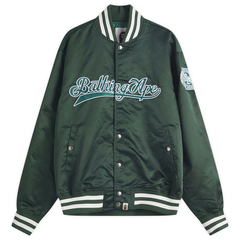 Bomberjacka BAPE Bathing Ape Baseball Varsity Jacket, Size Large Grön | 001LJL301011M-GRN