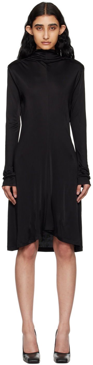 Klä Helmut Lang Helmut Lang Cowl Neck Midi Dress Svart | O05HW601, 0