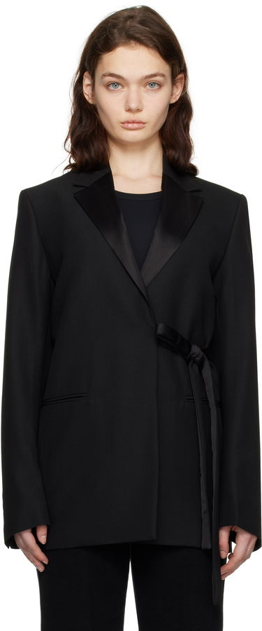 Jacka TOTEME TOTEME Satin-Lapel Wrap Blazer Svart | 251-WRZ4728-FB0026, 0
