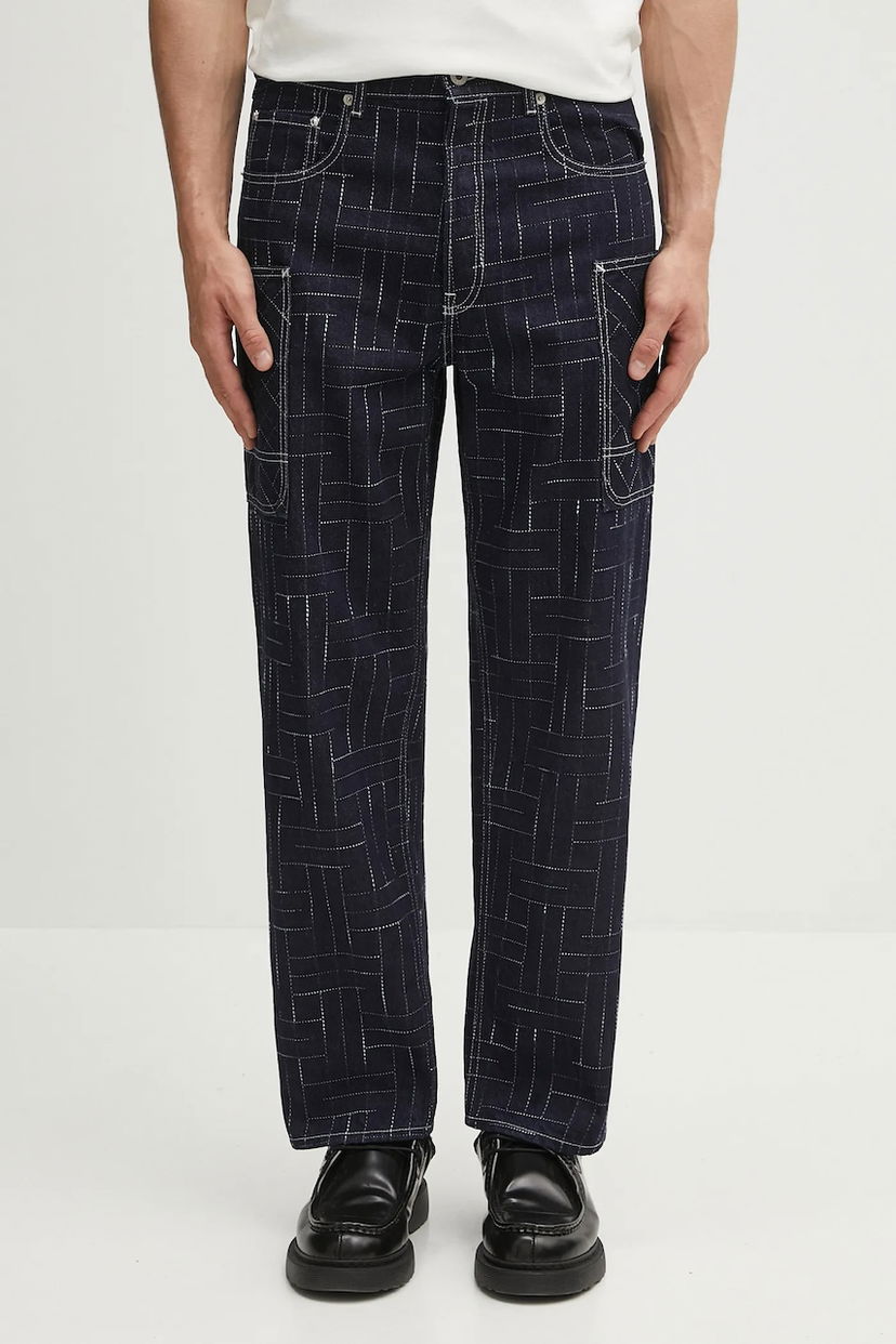 Cargo byxor KENZO Kenzo Weave Cargo Monkey Fit Pants Mörkblå | FF65DP4086V1