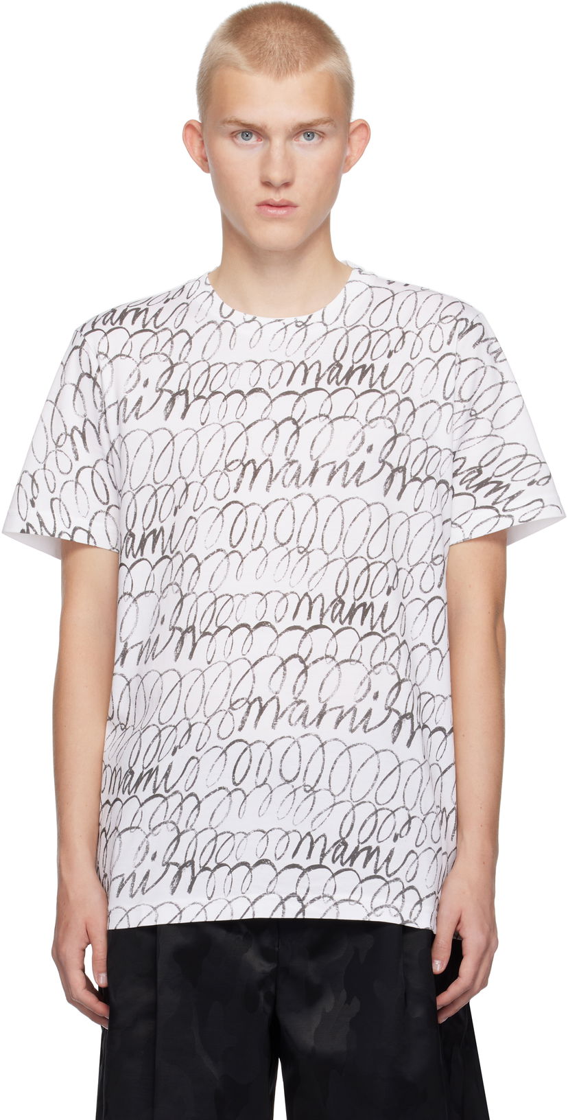 T-shirt Marni Scribble Motif T-shirt Vit | HUMU0198PU USCW97