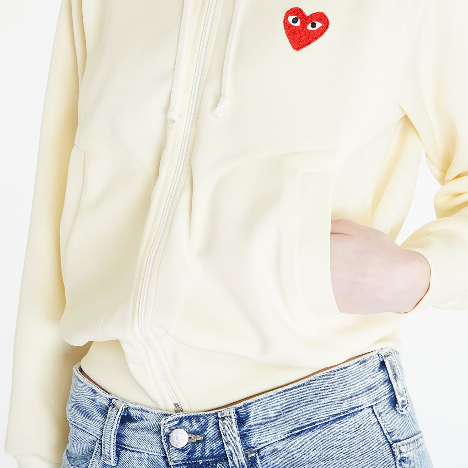 Sweatshirt Comme des Garçons PLAY Sweatshirt Knit Beige | AZT171 ivory, 1
