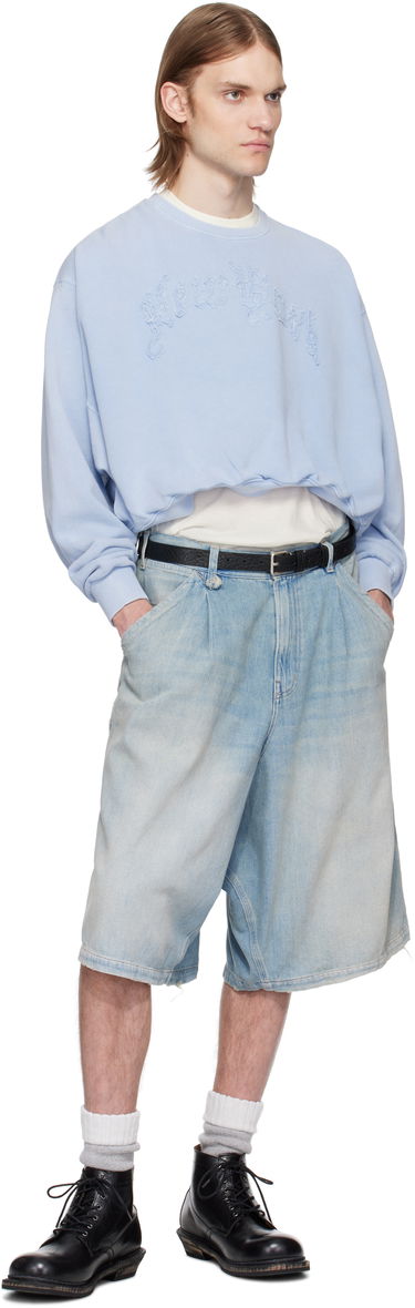 Sweater R13 R13 'New York' Balloon Cropped Sweatshirt Blå | R13WK260-K001J, 3