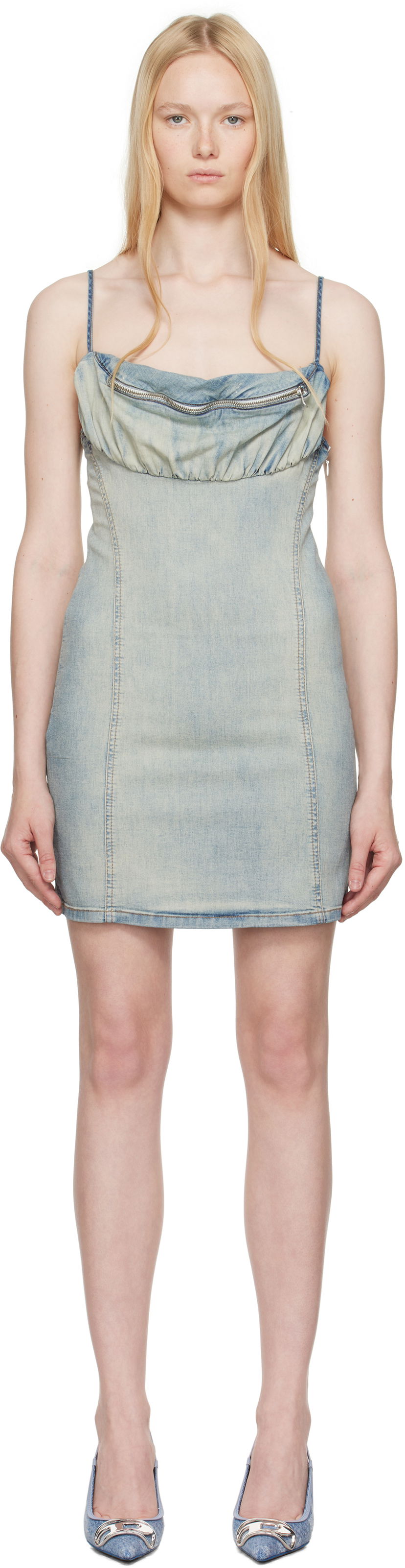 Klä Diesel Diesel De-Ellit-S Denim Minidress Blå | A16309 0ABDD