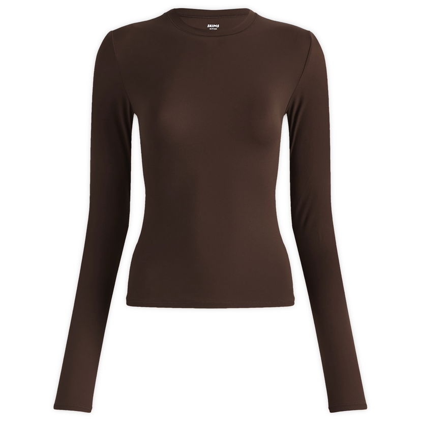 T-shirt SKIMS Fits Everybody Long Sleeve T-Shirt, Size Large Brun | AP-TSH-0650-COCOA