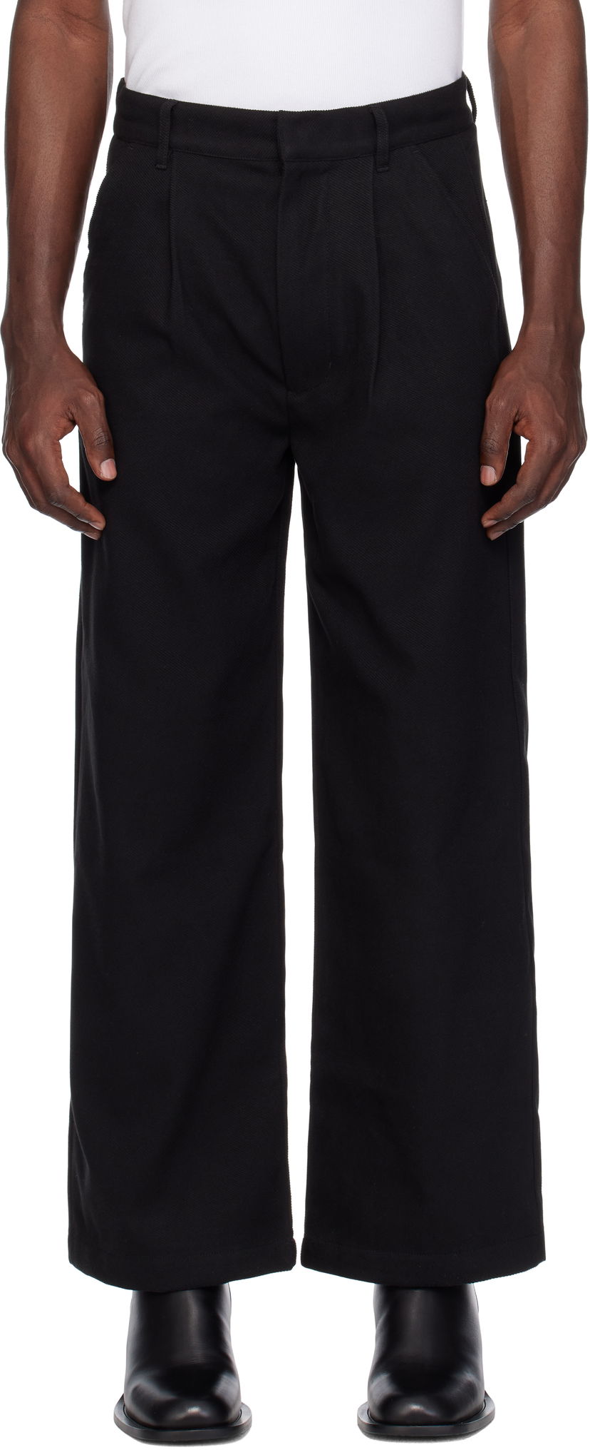 Byxor izzue Relaxed Fit Twill Pants Svart | IZXPTL6137W4NBKX