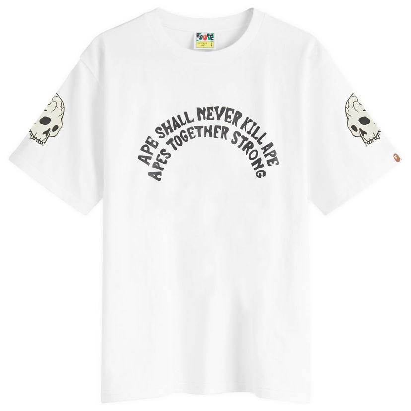 T-shirt BAPE White Graphic T-Shirt With Skull Print Vit | 001TEK801052M-WHT
