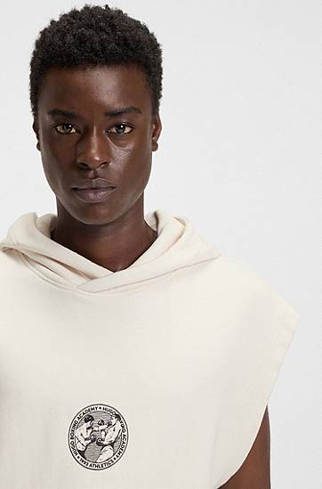 Sweatshirt BOSS Sleeveless Hoodie with Boxing Graphic Vit | 50542433, 1